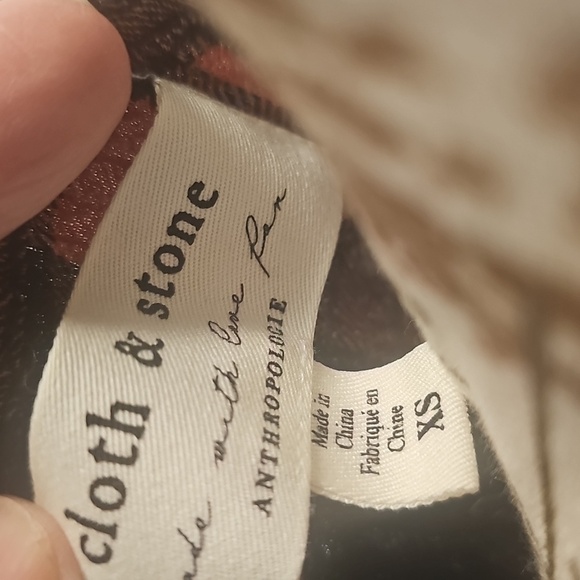 Anthropology (Cloth and Stone) Black and Pink Plaid, Long Sleeve Dress, Size XS - Picture 8 of 11